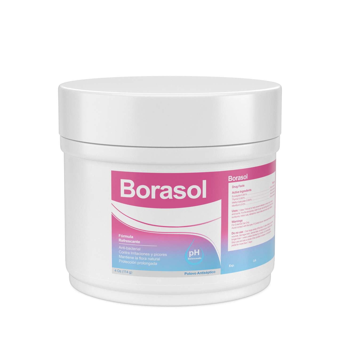 Borasol ®️ Antispectic Powder • Antiseptic Powder Against Infection For Minor Cuts, Scrapes, Burns & Vaginal Hygiene • 1x114gr