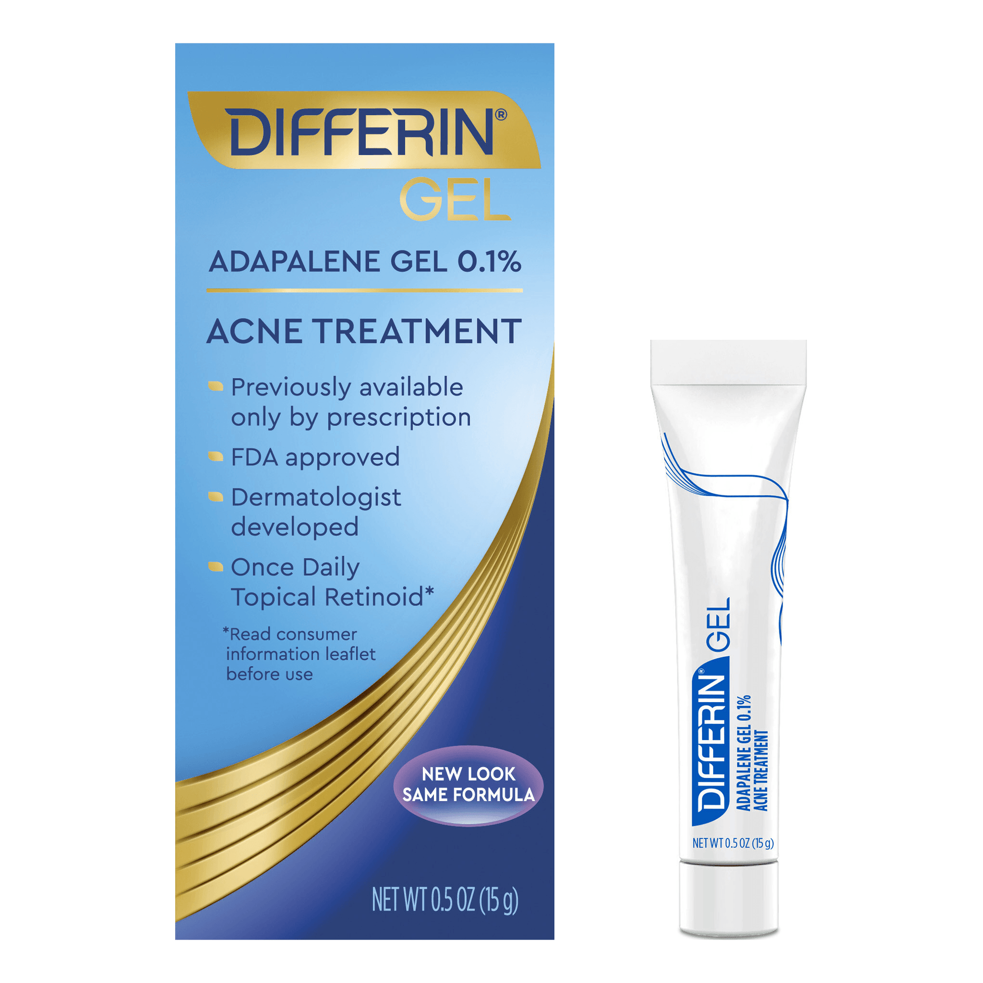 DifferinGelAdapaleneGel0.1%AcneTreatment1x15gr-PackageFrontsideWithTube